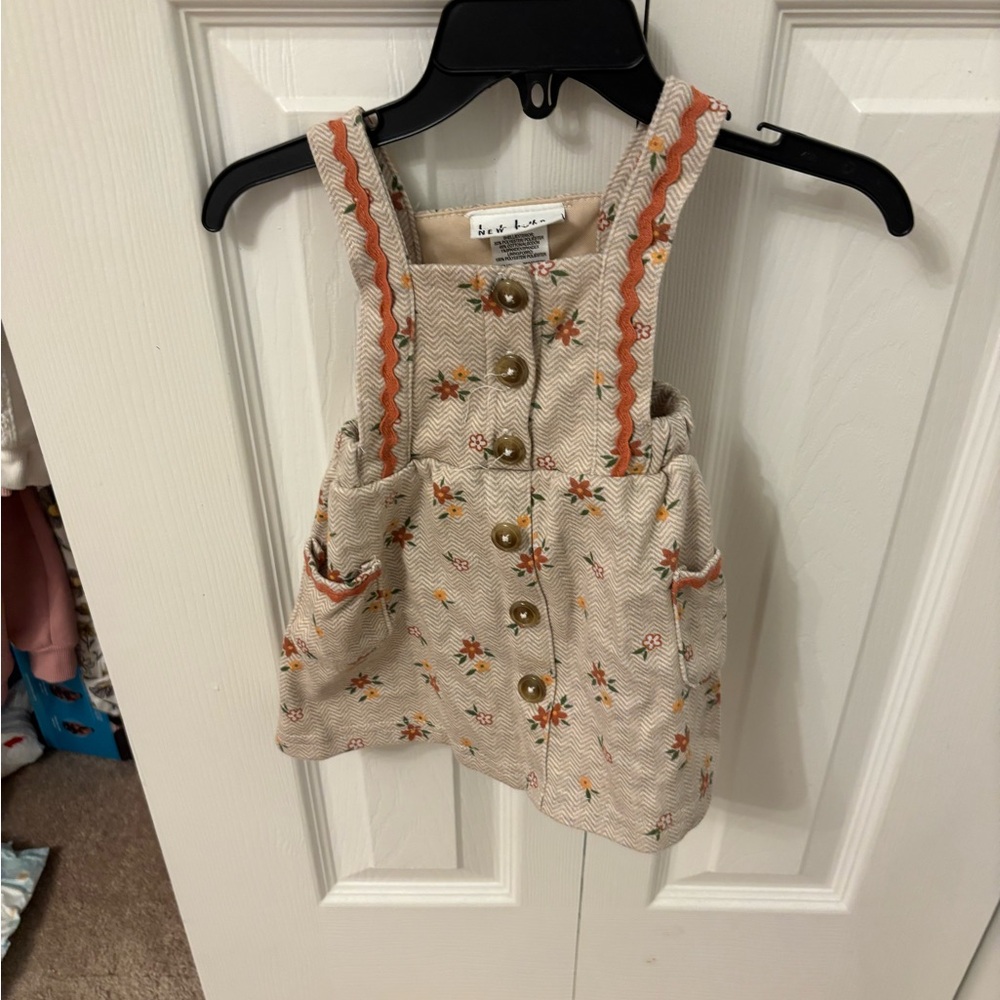 Nicole Miller Beige Floral Kids Dress